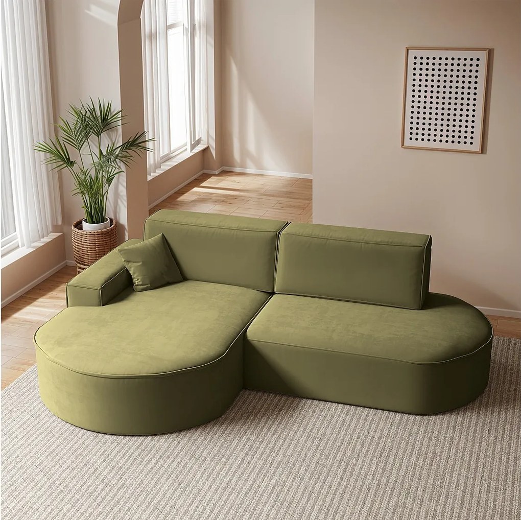 Narożnik Modena Pro, tkanina Salvador, Oliwkowy, Lewy