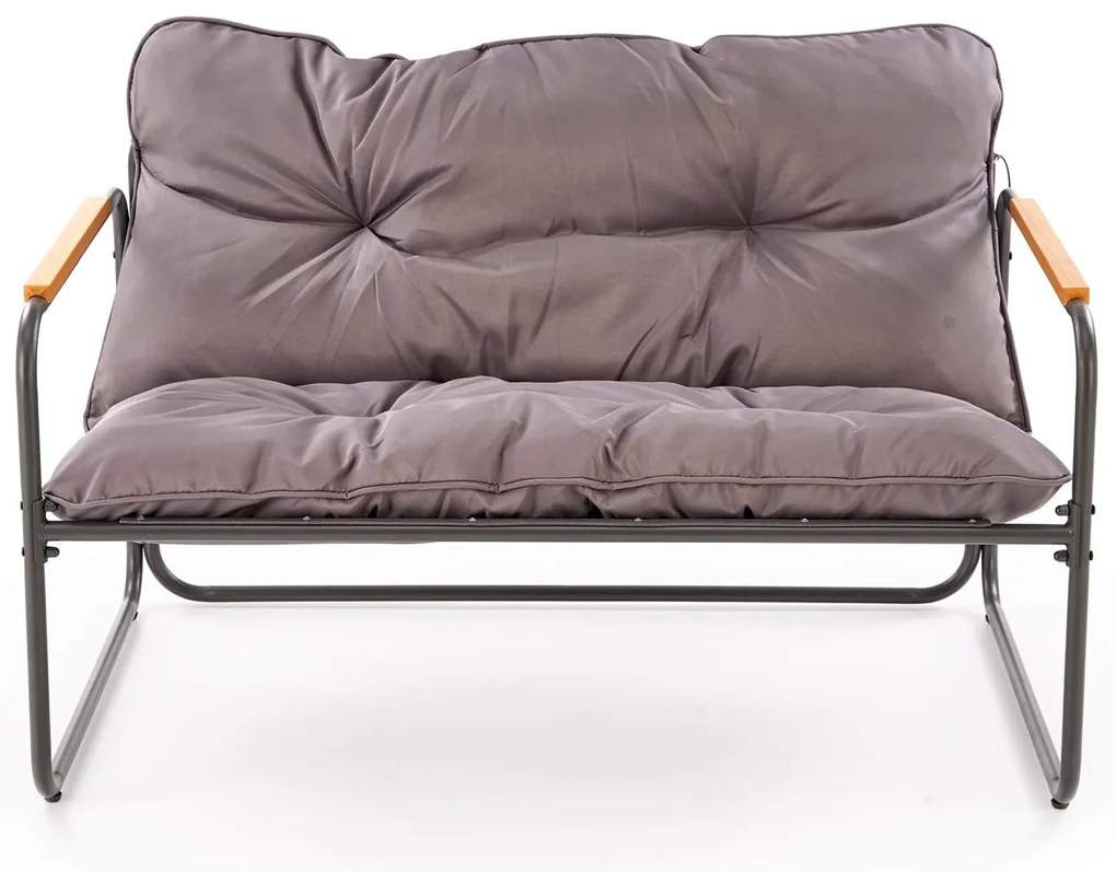 HUDSON Zestaw ogrodowy HUDSON sofa, 2 fotele, ława, popielaty nowoczesny