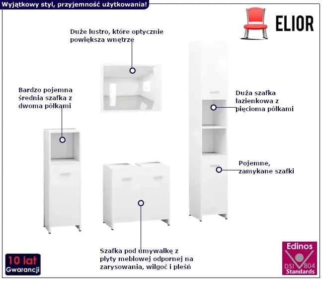 Zestaw 4-częściowy mebli łazienkowych N5-C12