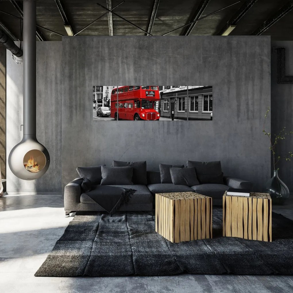 Obraz - Londyn z autobusem (170x50 cm)