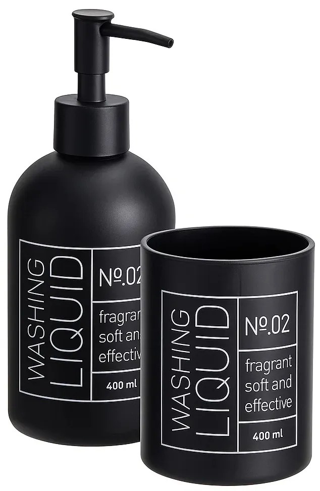 Szklany dozownik do mydła i kubek na szczoteczki ONYX