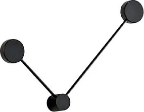 Kinkiet Eclipsia Black - 325x520x64mm 2xGX53 - Dwuramienny metalowy kinkiet - Długie ramię po prawej stronie