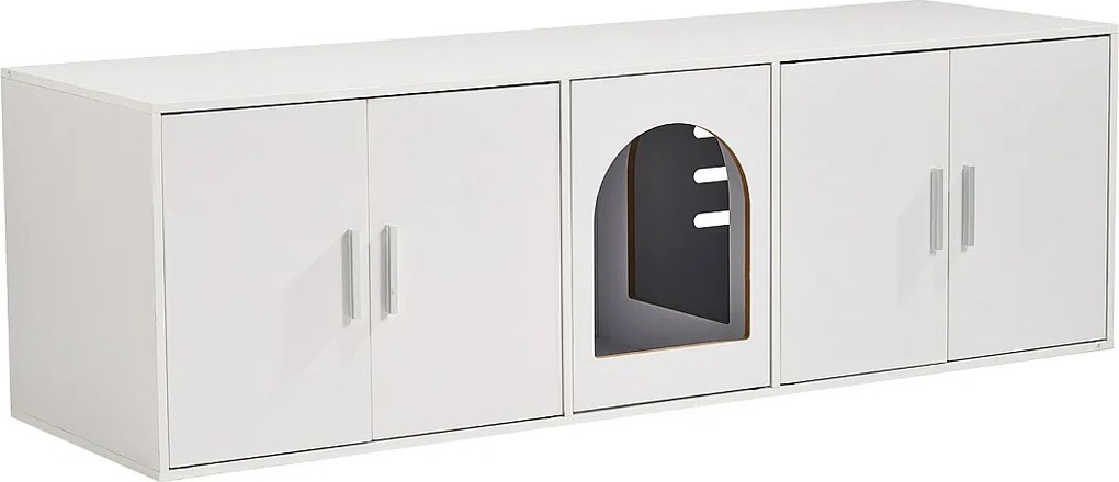 Kuweta Dla Kota SucceBuy, Ukryte Drewniane Meble, 57,9", Biała