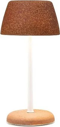 Inteligentna lampa Trilli Wi-Fi w kolorze szafranowym – akumulatorowa dioda LED, dotyk, aplikacja Wi-Fi, ceramika zdobiona w kolorze białym i rdzawym