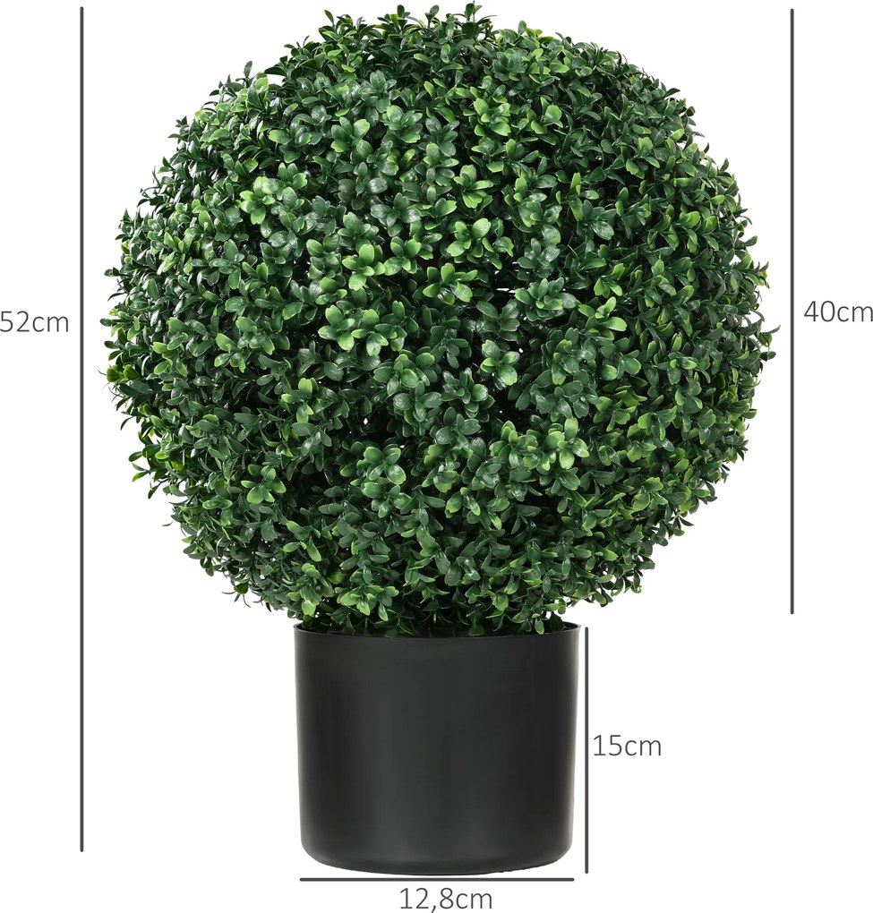 HOMCOM Sztuczny Bukszpan Kolisty, 52x40 cm, Zielony