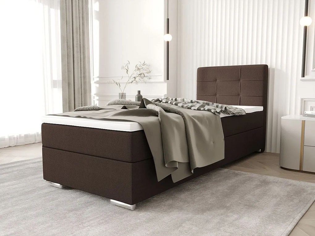 BEDANTE Łóżko kontynentalne ZILANO1 90x200 Cosmic 800 ciemny brąz Strona otwierania prawe