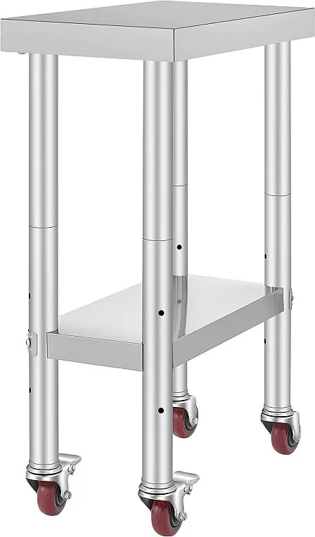 Stołek Kuchenny SucceBuy 30.48x60.96 cm | Komercyjny Stołek do Przygotowywania z 4 Kółkami
