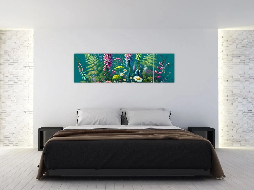 Obraz - Kwiaty łąkowe (170x50 cm)