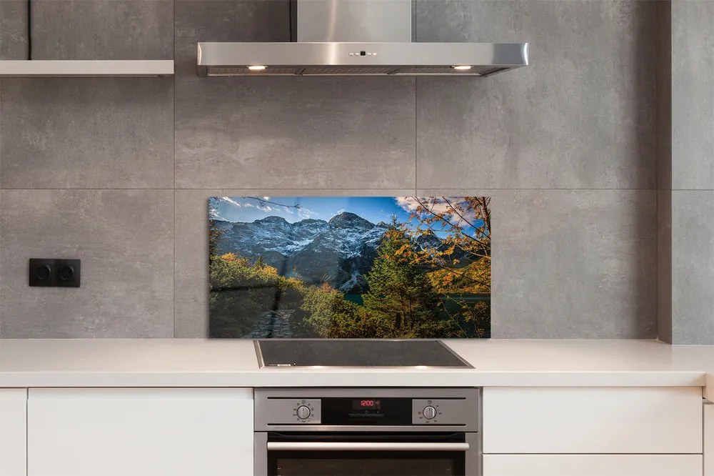 Panel szklany do Kuchni Alpejski Krajobraz z Jeziorem