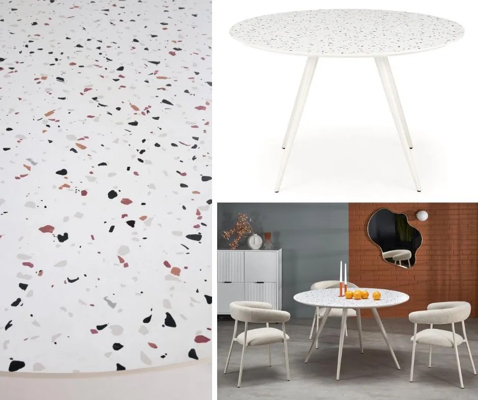 Okrągły stół z blatem lastryko Aramis Halmar