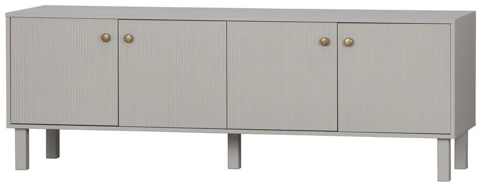 Jasnoszara szafka pod TV z litego drewna sosnowego 160x56 cm Madu – WOOOD