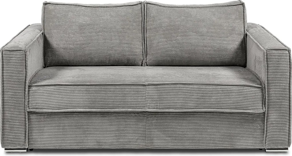 Kanapa 3-osobowa rozkładana typu express z jasnoszarego sztruksu - Miejsce do spania 140 cm - Materac 14 cm - LORETO