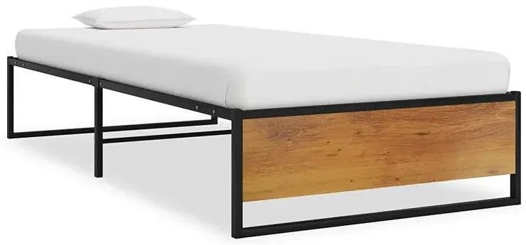 Czarne metalowe łózko pojedyncze 90x200 cm - Glider
