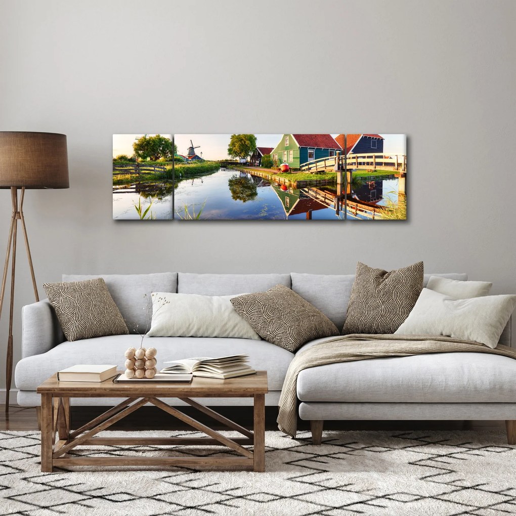 Obraz holenderskich młynów (170x50 cm)