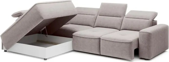 Narożnik COLOMBO L Lewostronny z elektryczną funkcją spania pojemnikiem ELEMENT 24 Jasny szary WERSAL