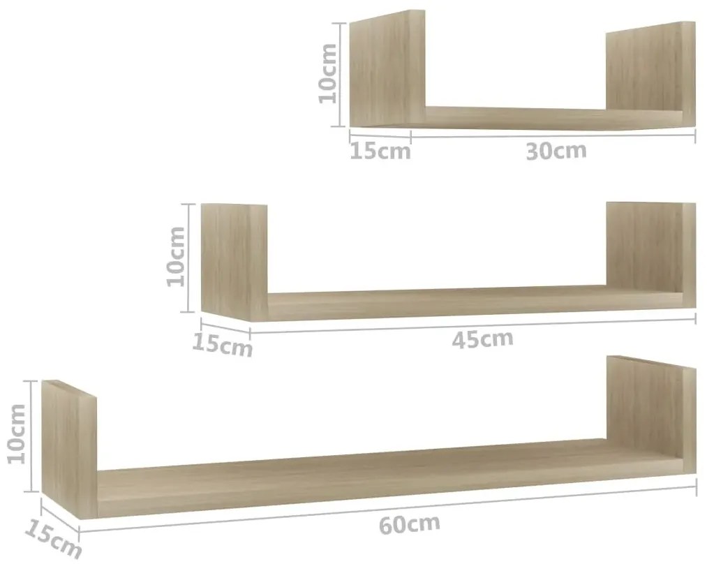 Zestaw Modułowych Półek Ściennych Dąb Sonoma K4-Z72