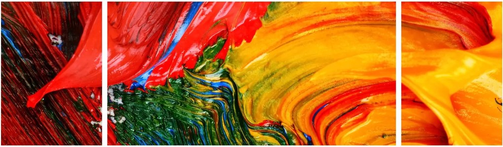 Obraz - Niebieska abstrakcja za pomocą pędzla (170x50 cm)