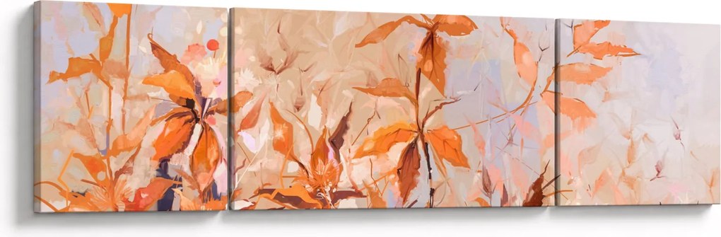 Obraz - Malowane kwiaty (170x50 cm)