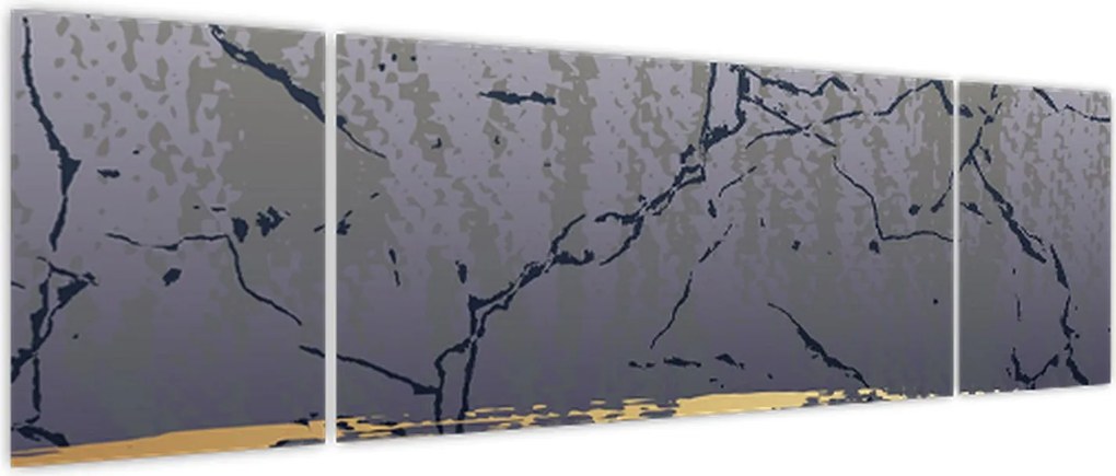 Obraz - Niebiesko-złota abstrakcja N⁰1 (170x50 cm)