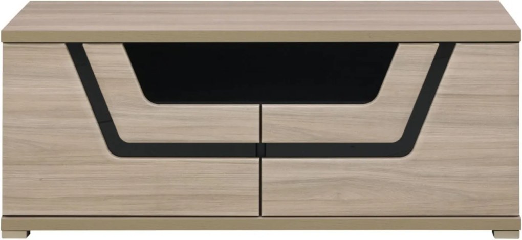 Szafka RTV do Salonu TES 118 cm Wiąz/Czarny Nowoczesna