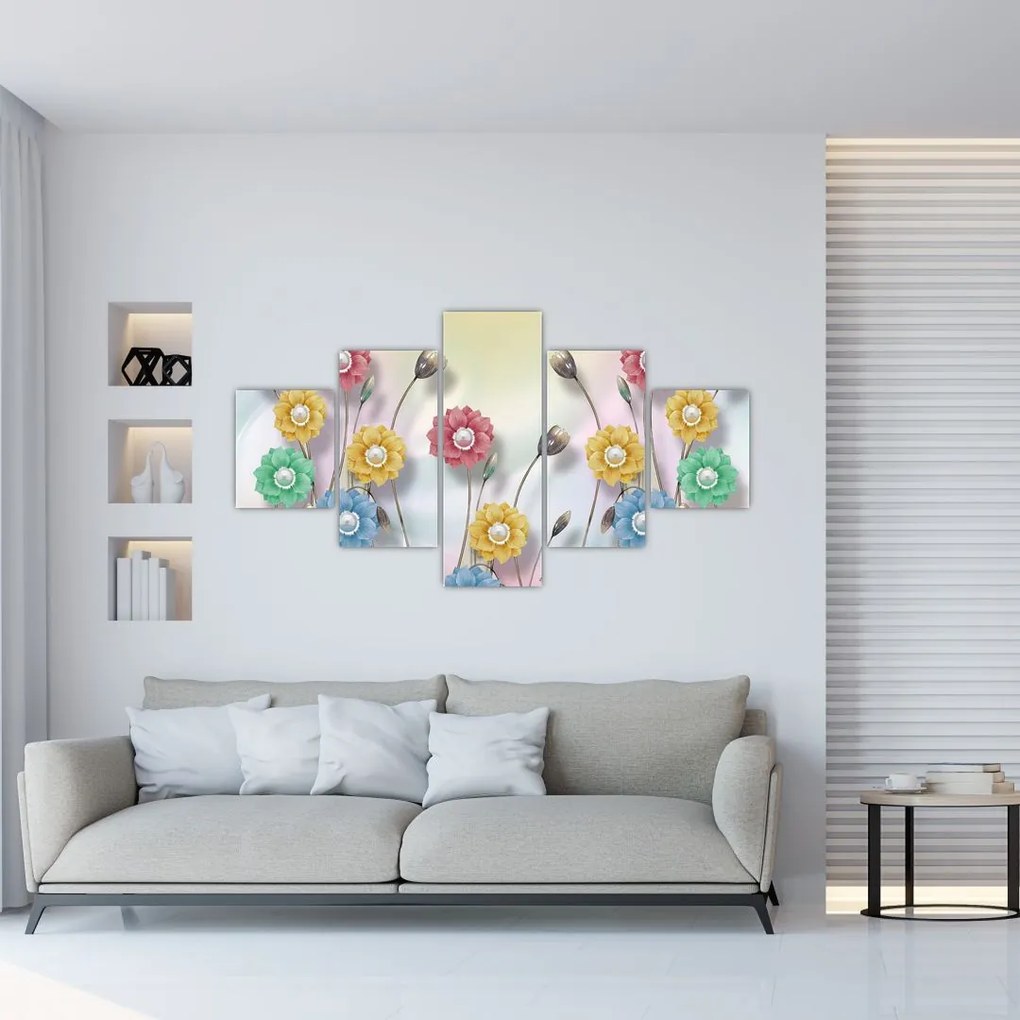 Obraz - Kolorowa łąka (125x70 cm)