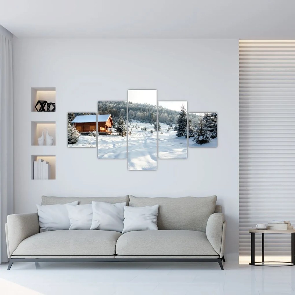 Obraz - Górska chata (125x70 cm)