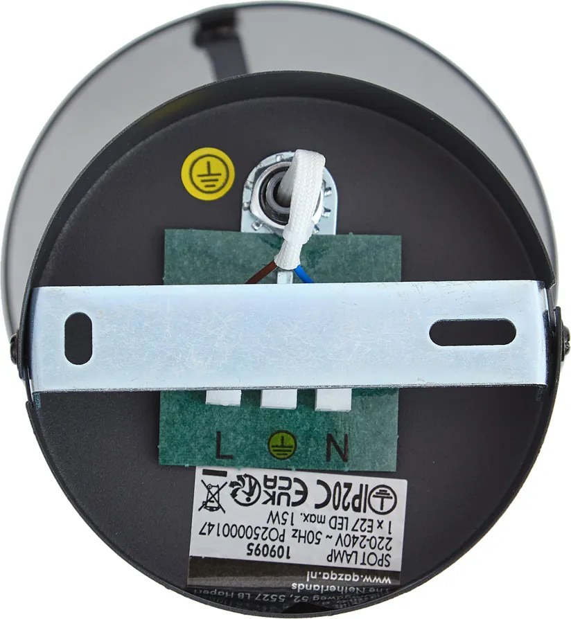 Designerski reflektor ścienny czarny z przydymionym szkłem - Domo