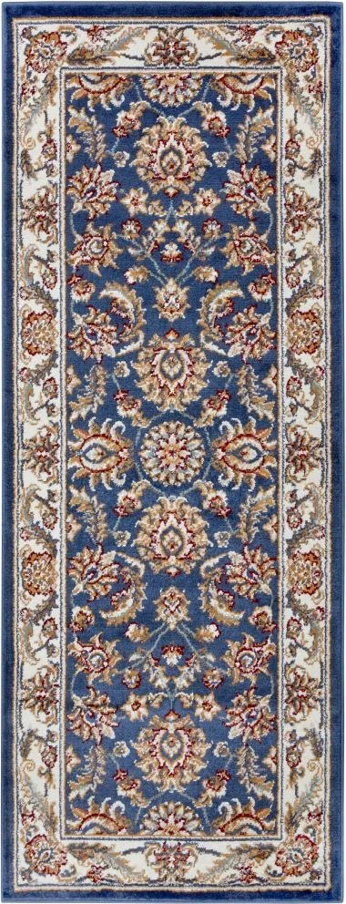Dywan Luxor Perski Florystyczny niebiesko - kremowy 80 cm x 240 cm