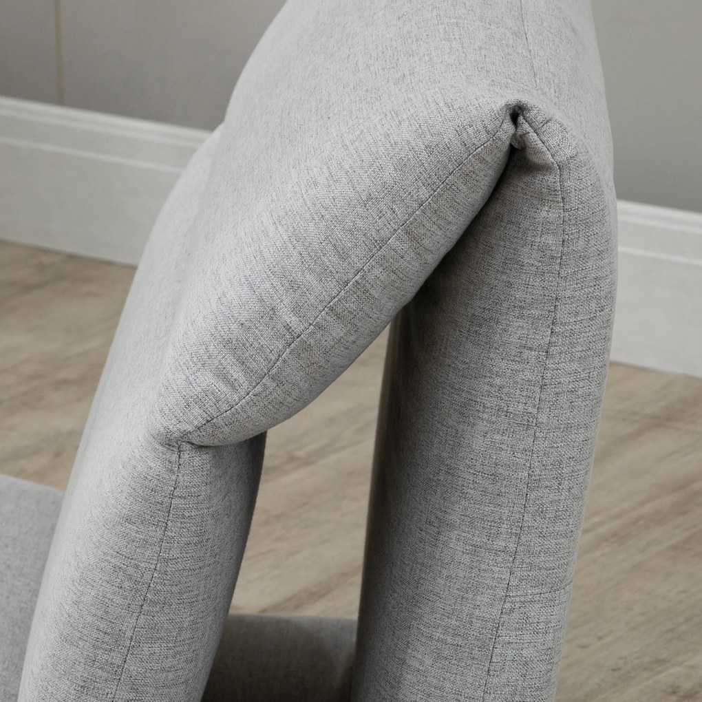 HOMCOM Krzesło podłogowe z regulowanym oparciem Sofa podłogowa Jasnoszare