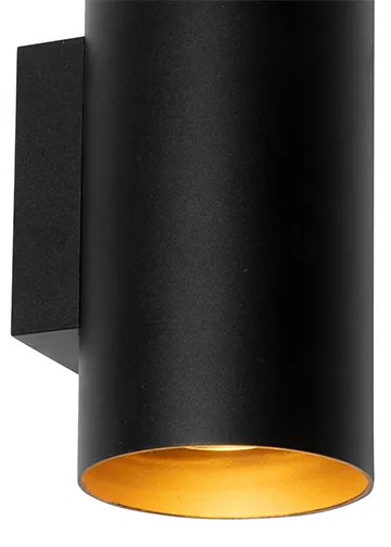 Designerska lampa ścienna czarna ze złotem - SabDesignerski Oswietlenie wewnetrzne