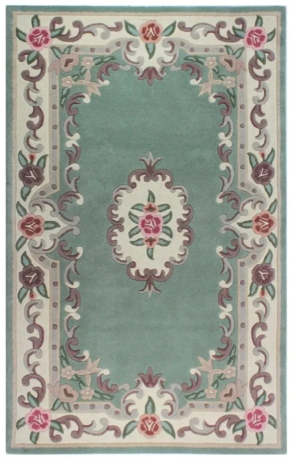 Zielony wełniany dywan Flair Rugs Aubusson, 75x150 cm