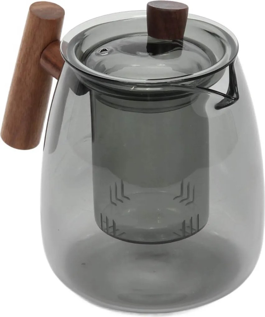 Dzbanek do zaparzania z szarego szkła TWISTED LIME, 800 ml