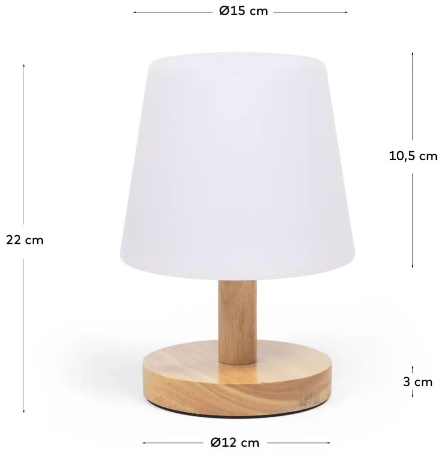 Naturalna lampa stołowa LED ze ściemniaczem (wys. 22 cm) Ambar – Kave Home