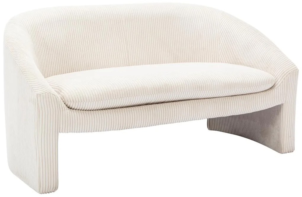 Kanapa 2-osobowa z kremowego sztruksu - OSSANA