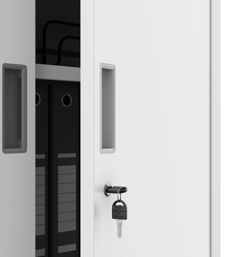 Szafa metalowa biurowa z 4 półkami biała, 1750x800x400 mm: JAN Compact