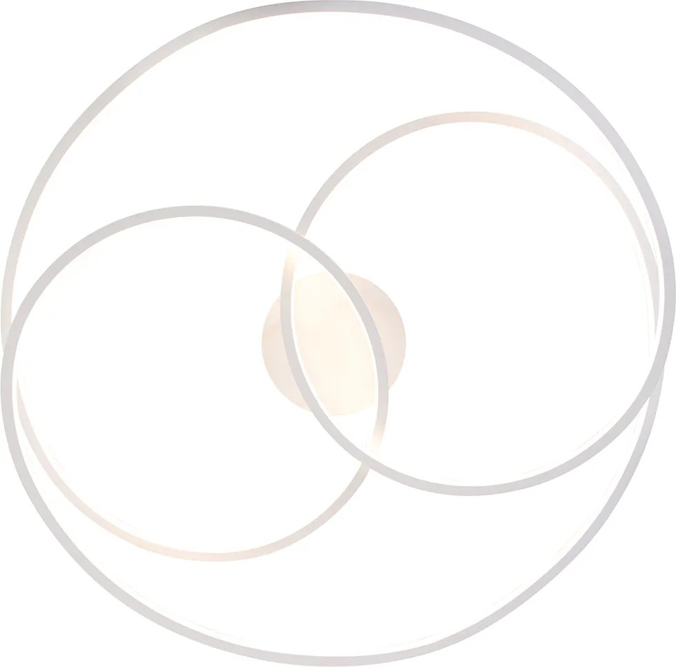 Lampa sufitowa biała 78 cm w komplecie z LED 3-stopniowy ściemniacz - Rowin