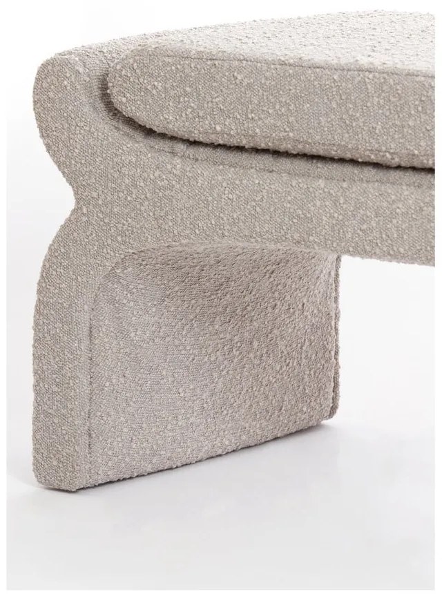 Beżowa ławka z materiału bouclé Nafya – Light &amp; Living