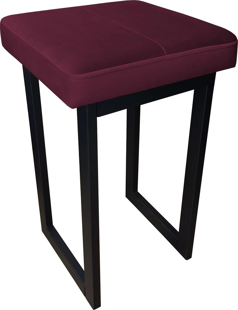 Taboret SOLID tkanina Welur stelaż metalowy STOŁEK LOFT : Kolor Stelaża - Czarny , Kolor tkaniny - VELVET - MG02, Typ tkaniny - Velvet, Wysokość - 60 cm