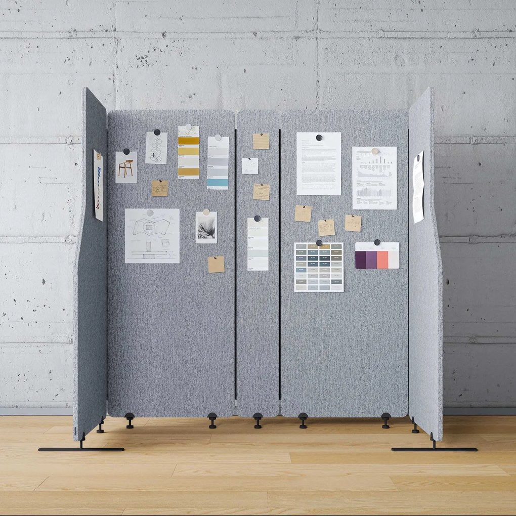 Przegroda biurowa akustyczna Sadie, kolor Moon Dust, rozmiar 260/145 cm