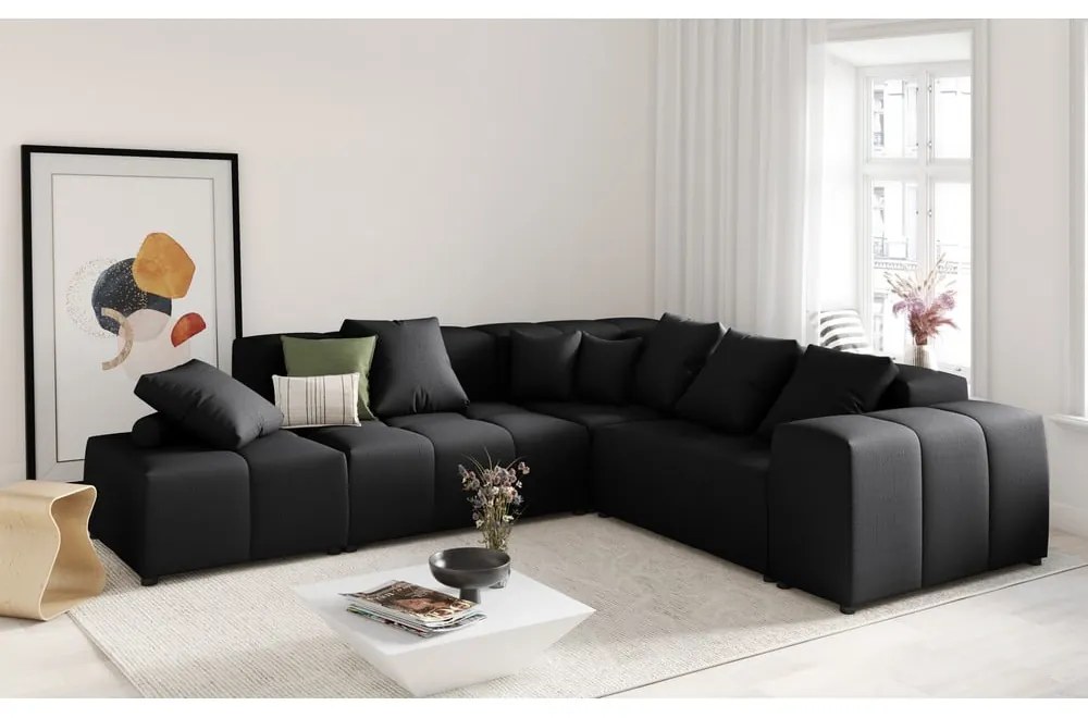 Czarne oparcie do sofy modułowej Rome – Cosmopolitan Design