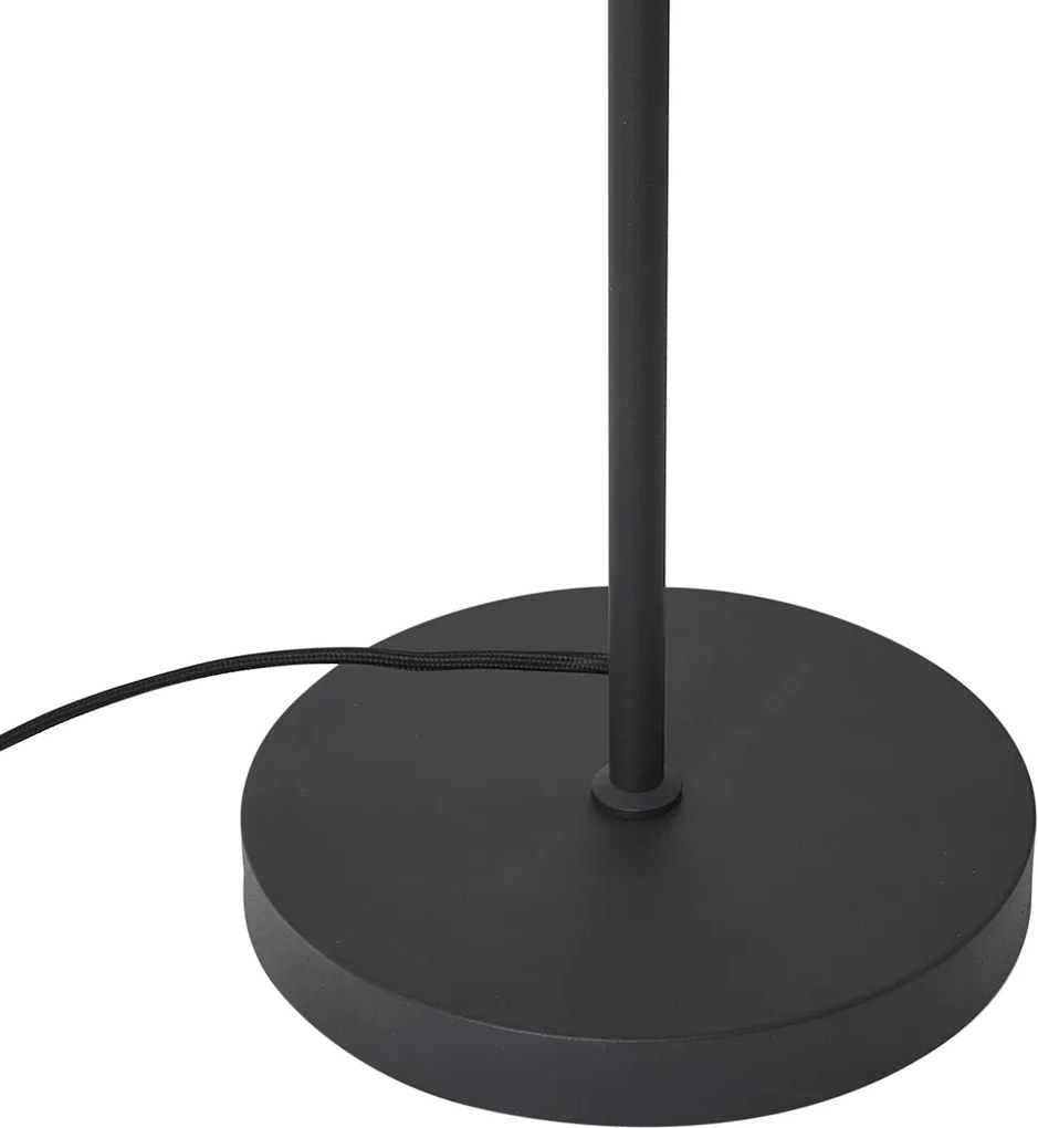 Nowoczesna lampa podłogowa czarna z przydymionym szkłem, 3-źródła światła - Gianni