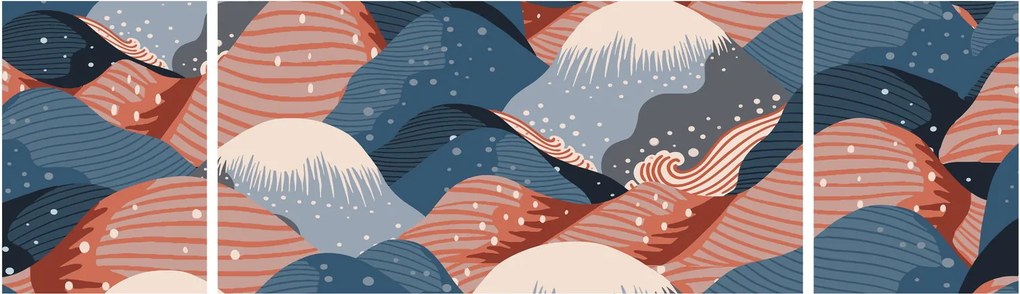 Obraz - Japońskie fale (170x50 cm)