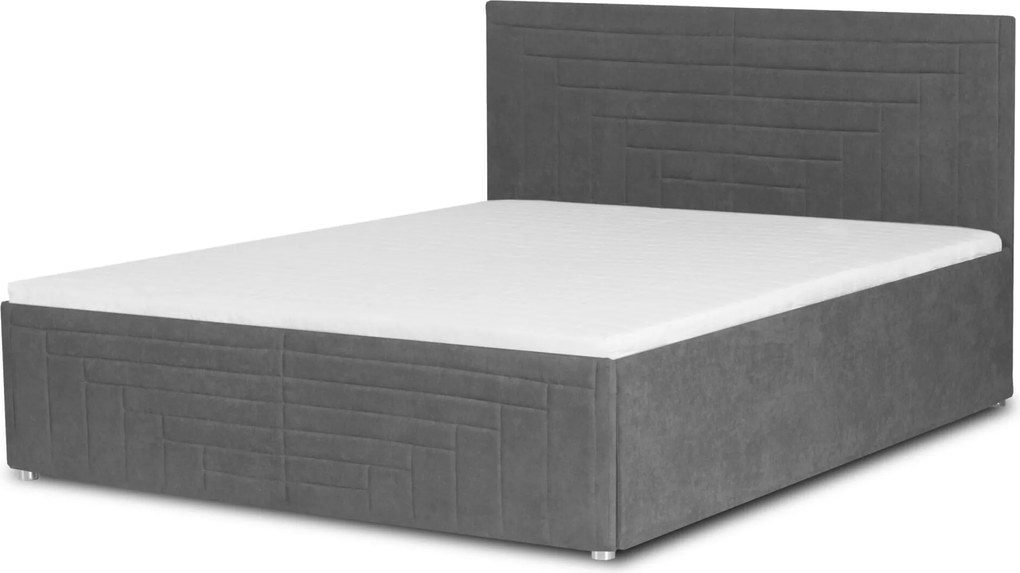 Łóżko FILI 160x200 cm Brąz Z materacem