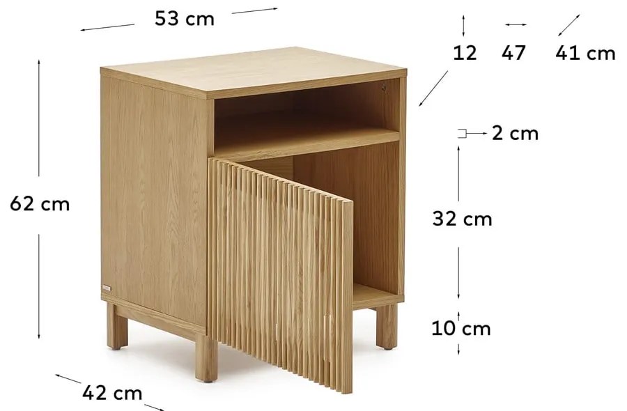 Szafka nocna w dekorze dębu Beyla – Kave Home