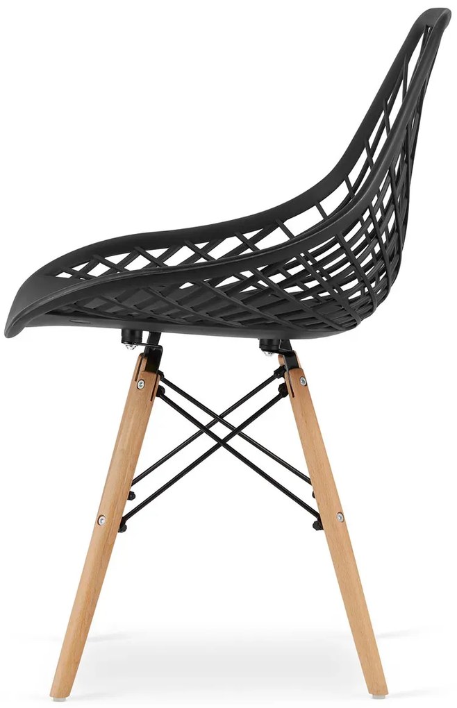 Zestaw czarnych ergonomicznych krzeseł 4 szt. - Omas 3S