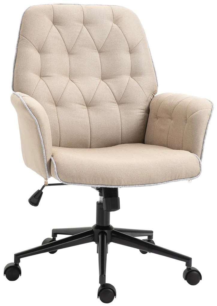 HOMCOM Krzesło biurowe obrotowe na kółkach taboret roboczy z regulacją wysokości czarny | Aosom PL