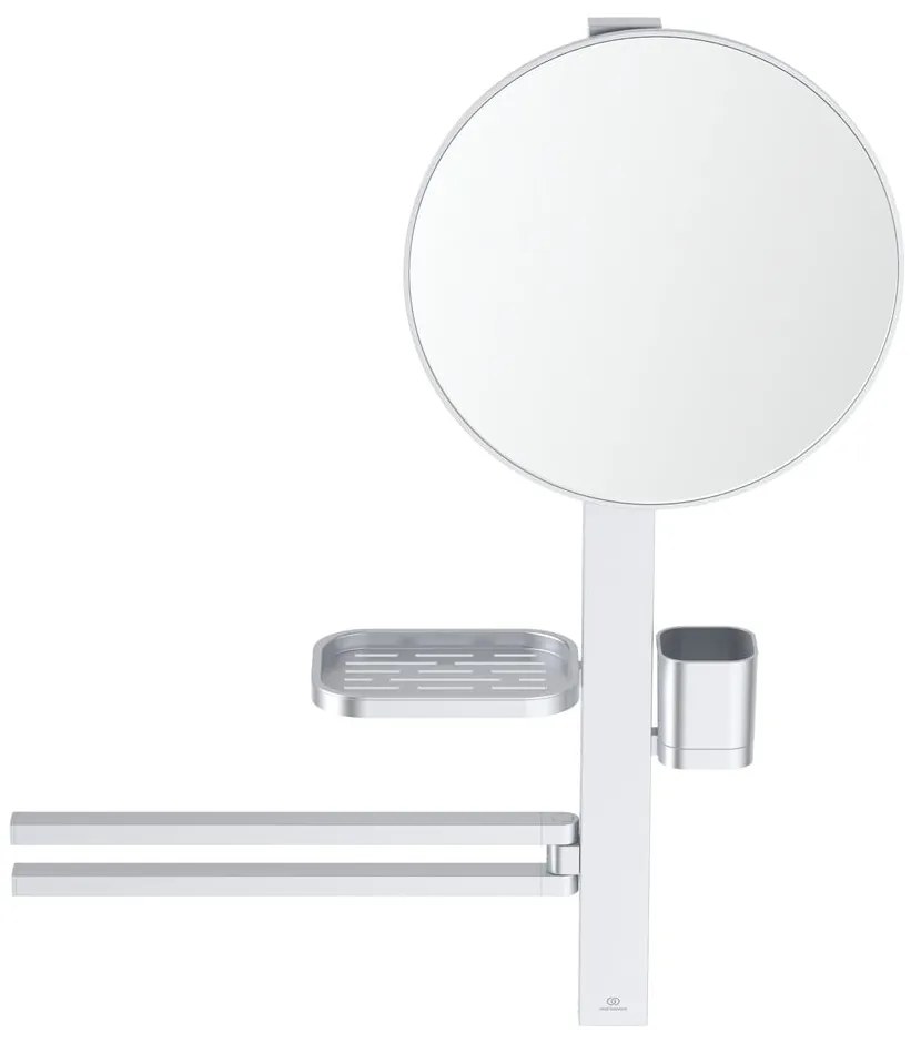 Lustro z półką/z wieszakiem ścienne ø 33 cm ALU+ – Ideal Standard