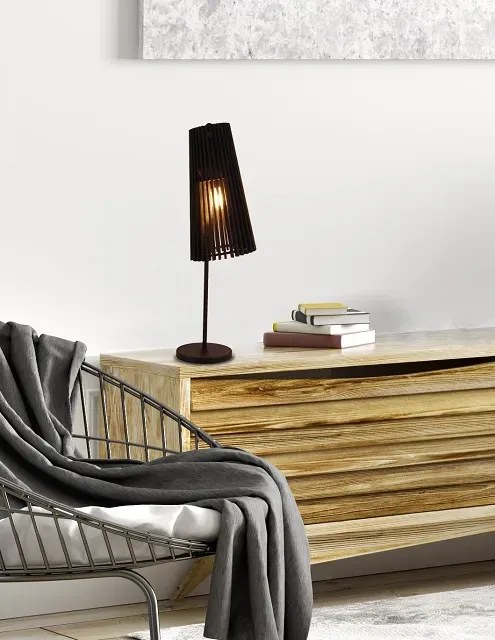 Lampa stołowa czarna ażurowy klosz - 4X V039 B5-T39