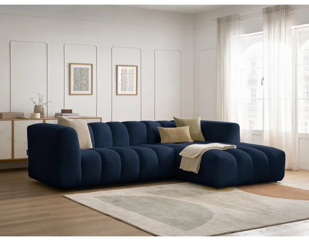Ciemnoniebieski narożnik (prawostronny/z szezlongiem) Talia – Bobochic Paris