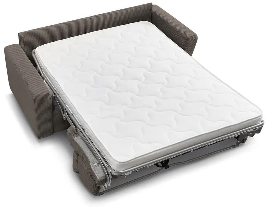 Szarobrązowa sztruksowa rozkładana sofa 215 cm Monaco – Bobochic Paris
